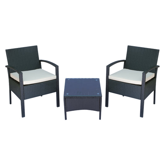 2 Seater Rattan Bistro Set, Steel