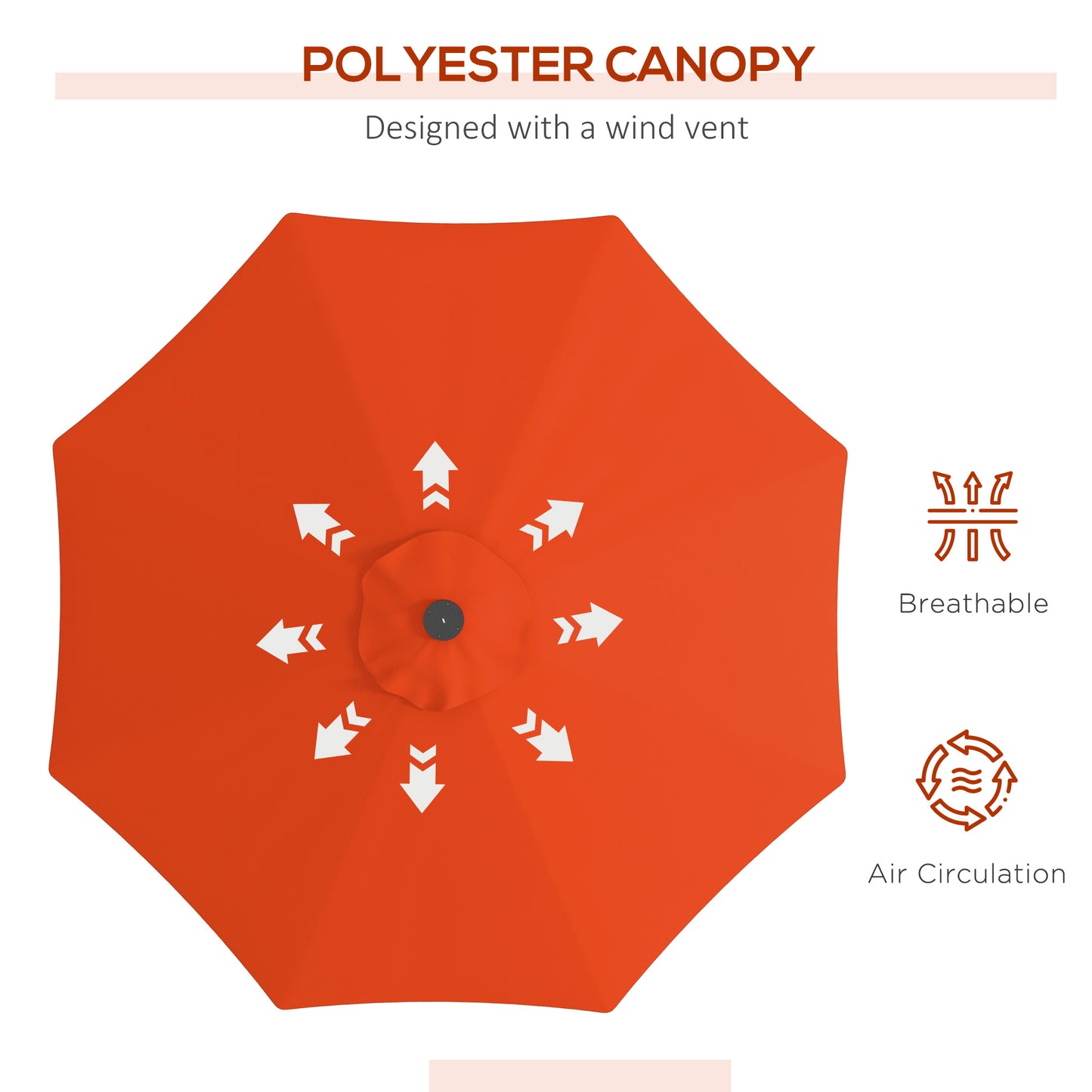 2.7m Outdoor Patio Garden Umbrella Parasol with Tilt Crank