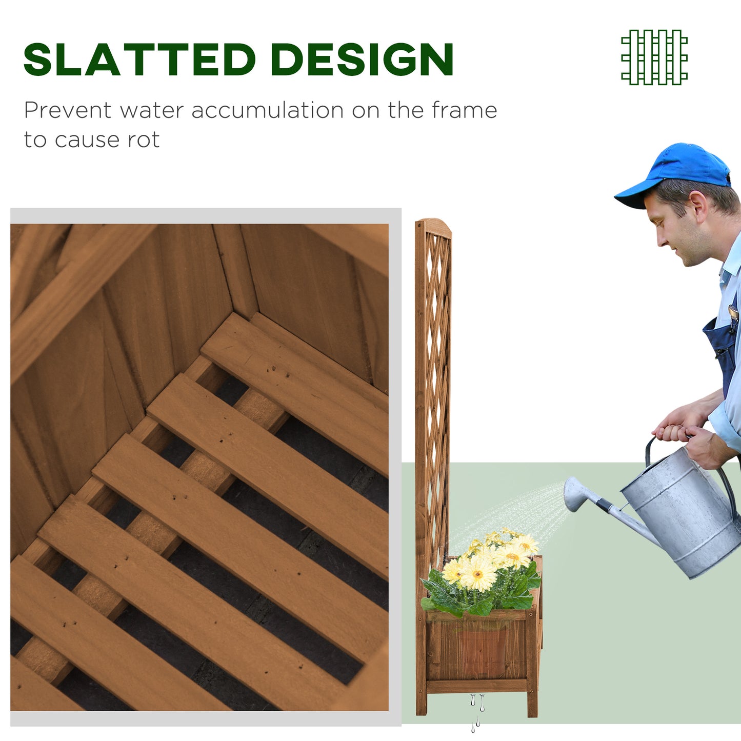 Garden Planter with Trellis