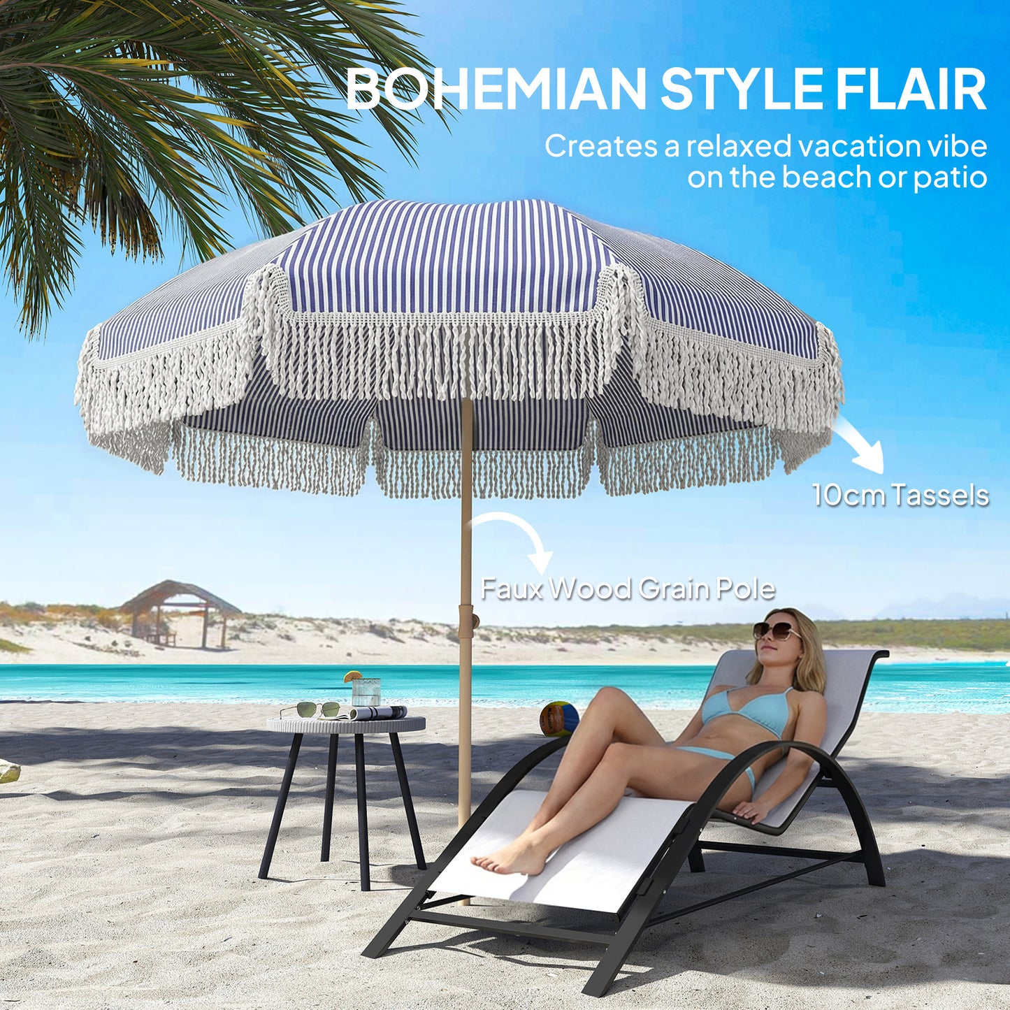 1.7 m Beach Umbrella with Sand Anchor (2)