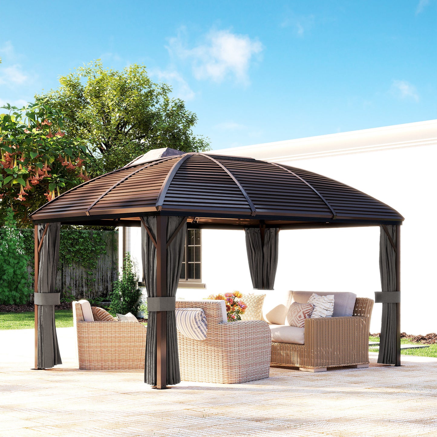 3 x 4m Hardtop Gazebo Canopy with Metal Roof