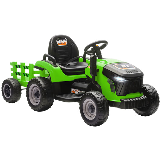 12V Ride on Tractor and Trailer with Remote Control, Music, Shifter