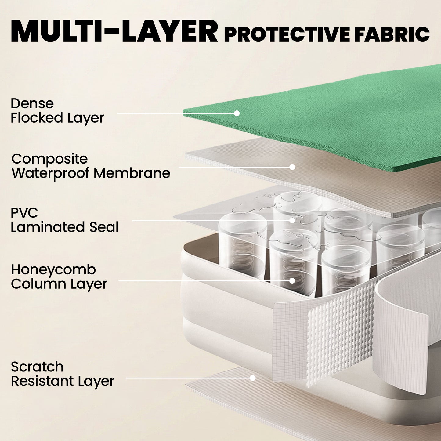 Inflatable Mattress, Single Air Bed with Built-in Electric Pump
