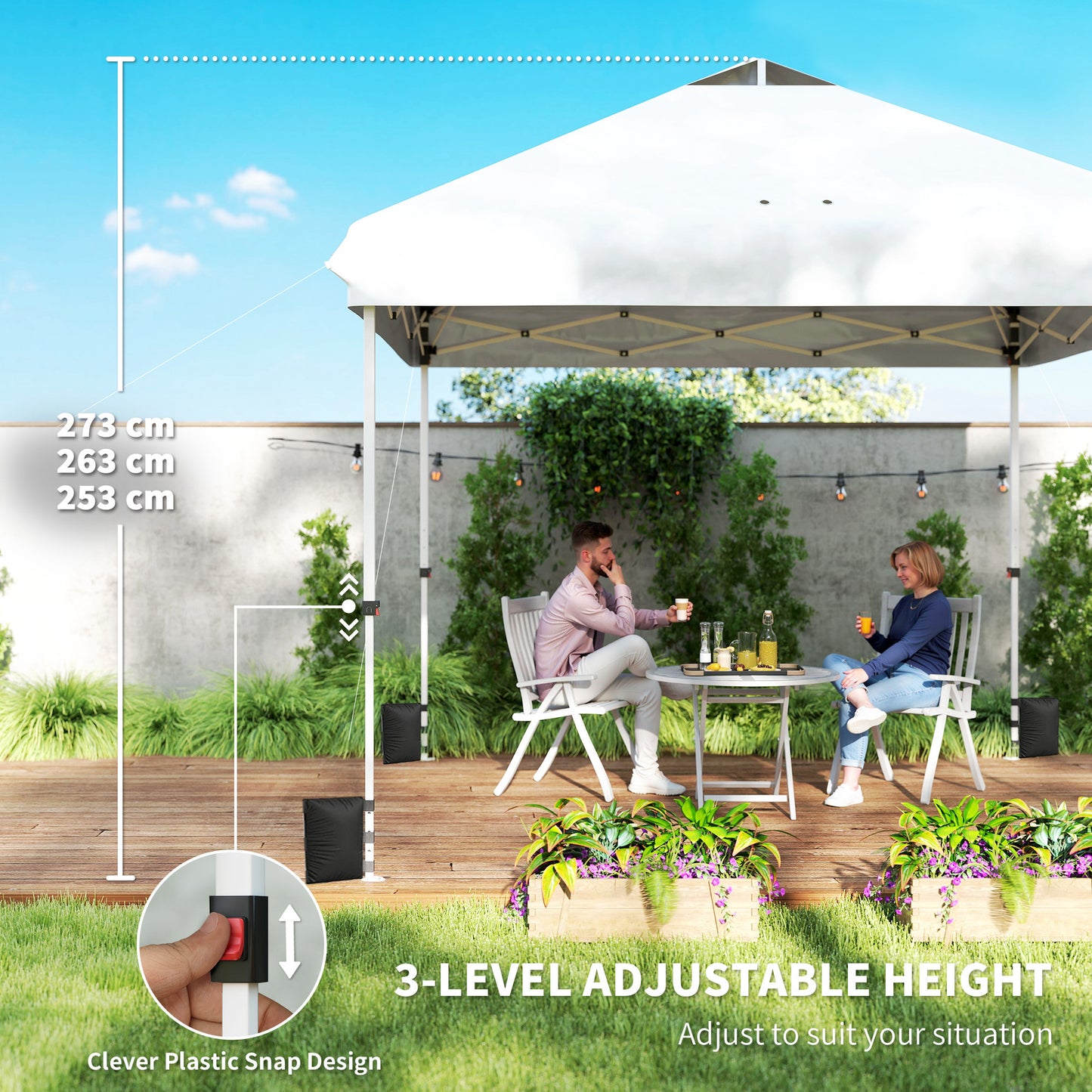 3 x 3 m Pop Up Gazebo with Wheels