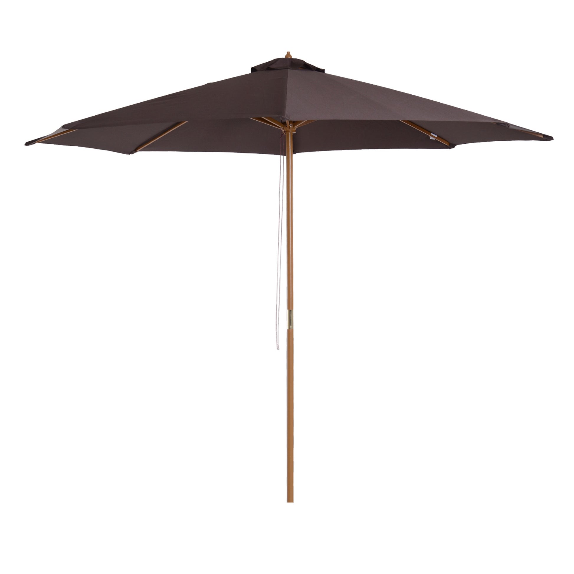 3(m) Garden Parasol, Pulley Operated Patio Umbrella, Wooden Parasol