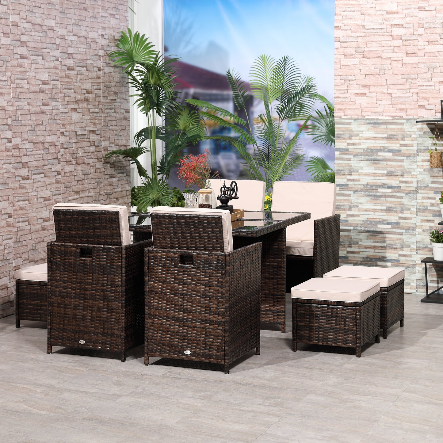 8 Seater Rattan Cube Garden Furniture Set