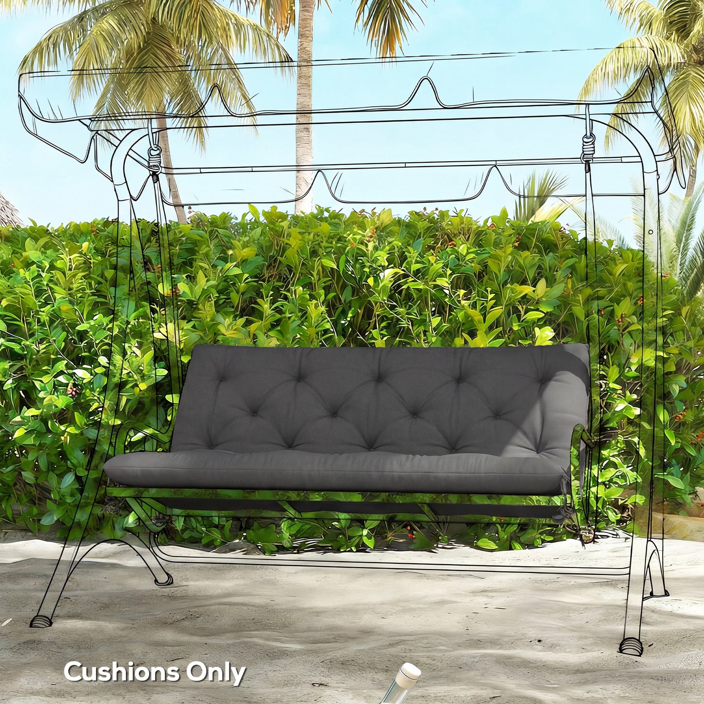 Garden Bench Cushion, 2 Seater Swing Chair Cushion
