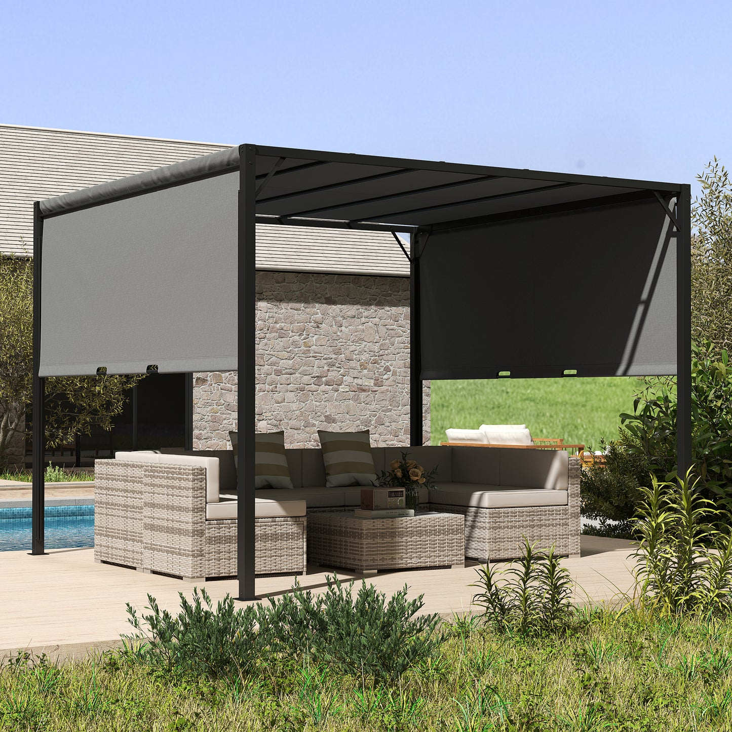 3 X 3 Meters Pergola with Sliding Roof