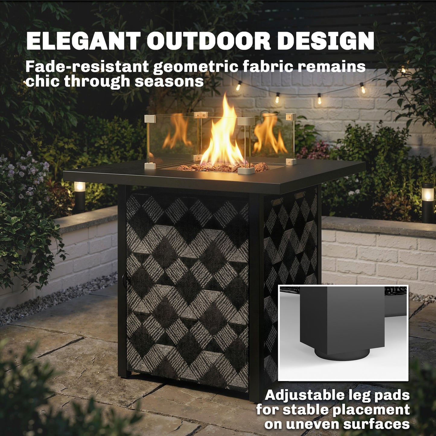 Square Propane Gas Fire Pit Table (2)