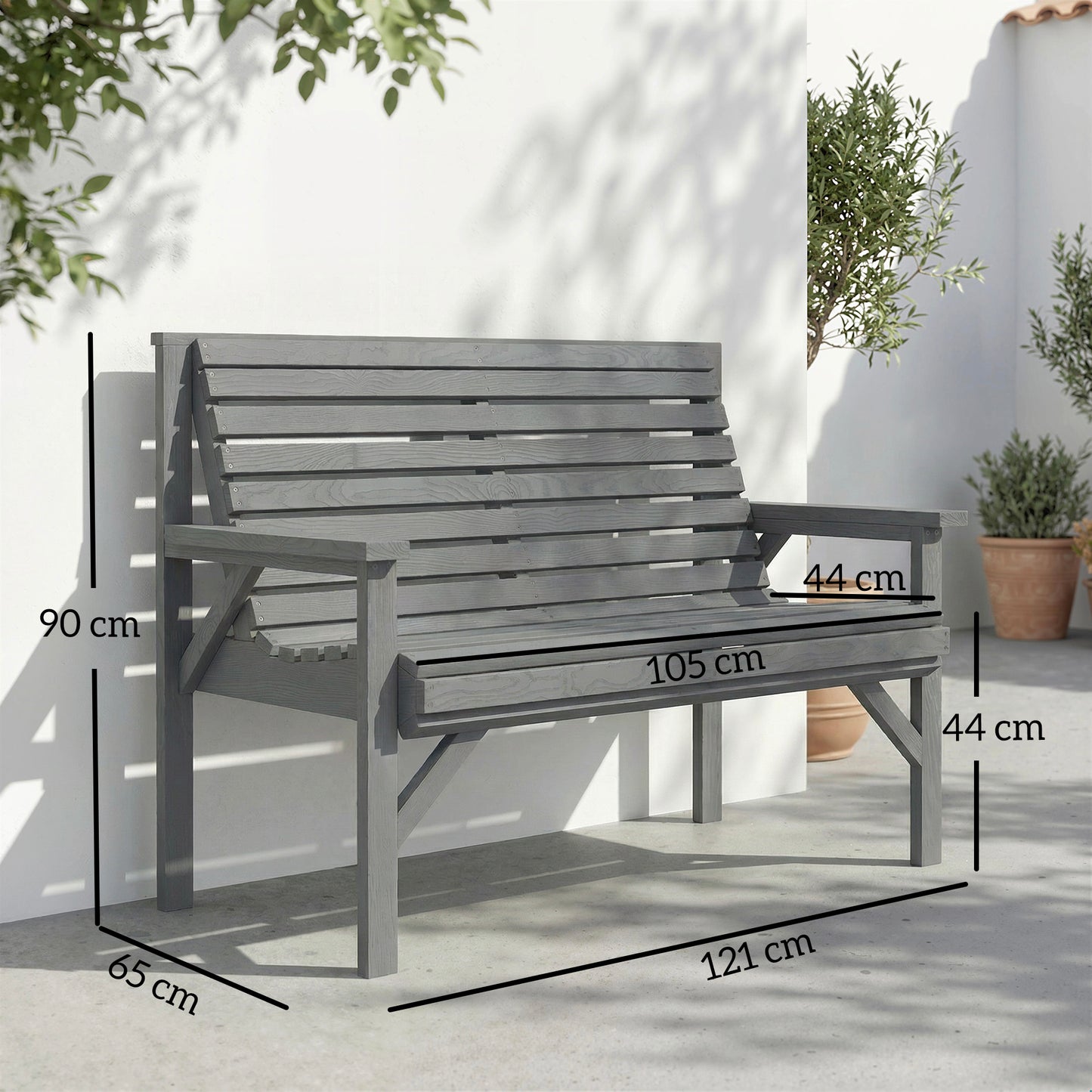2 Seater Wooden Garden Bench