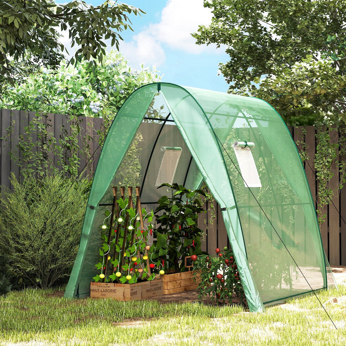 Polytunnel Greenhouse with Sandbags