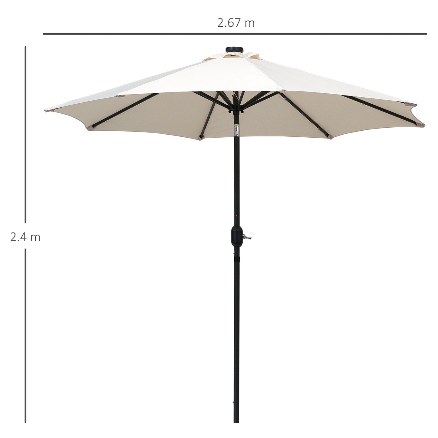 2.7m Patio Garden Umbrella Outdoor Parasol with Tilt Crank (1)