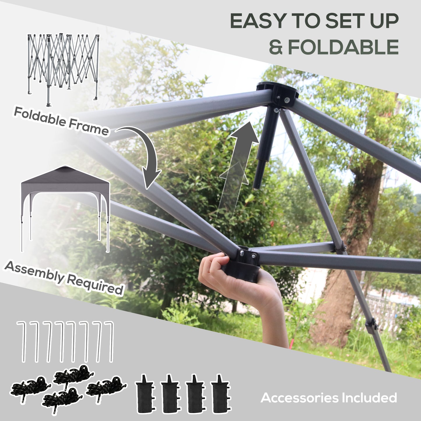 3 x 3(M) Pop Up Gazebo, UPF 50+ Foldable Canopy Tent