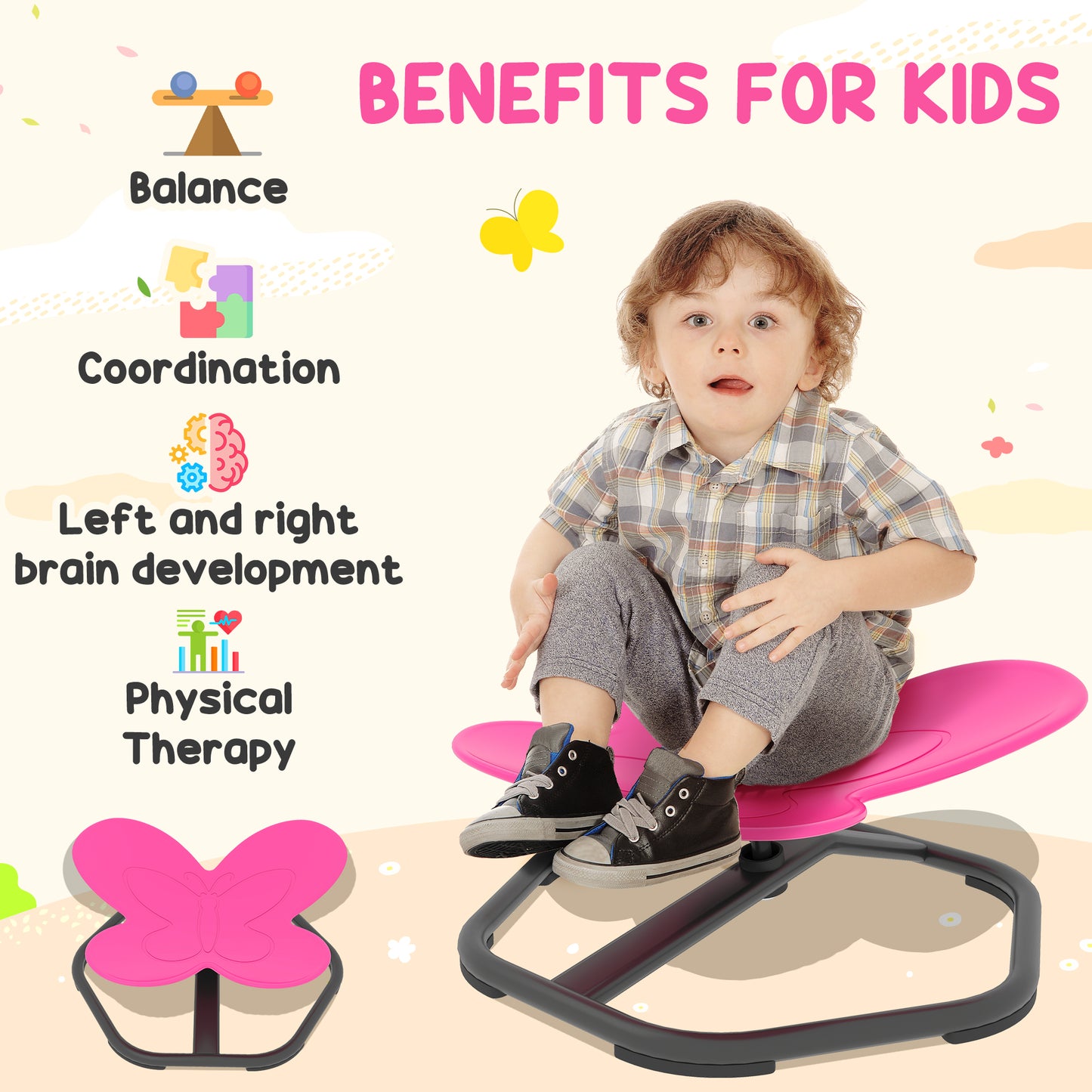 Butterfly-Shaped-kids Swivel Chair