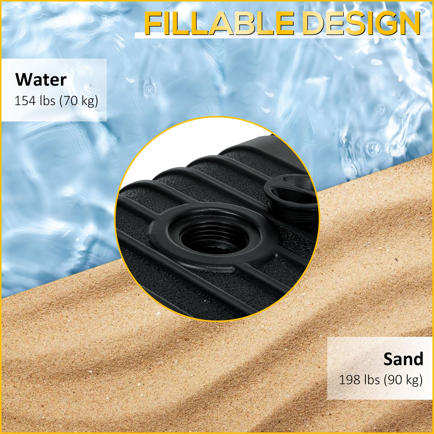 Heavy Duty Parasol Base Plastic Umbrella Stand