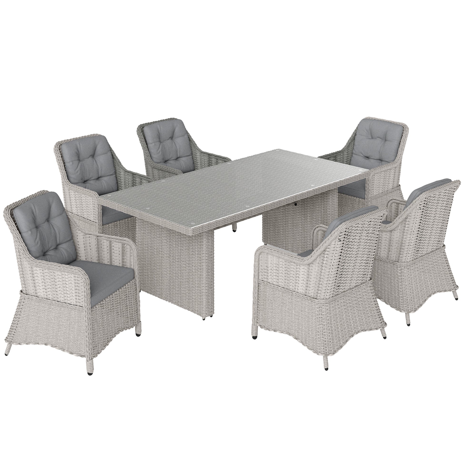 Seven-Piece Rattan Dining Set