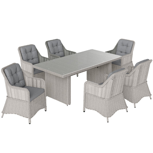 Seven-Piece Rattan Dining Set