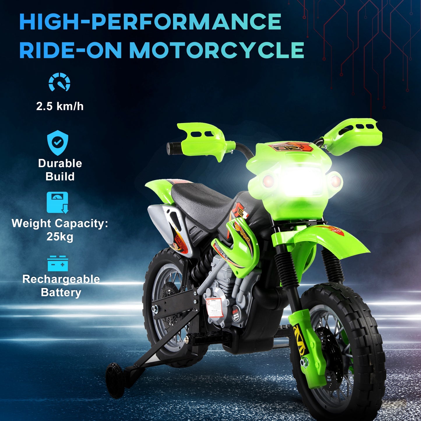 Kids Electric Motorbike, 6V Battery Powered Ride on Motorcycle