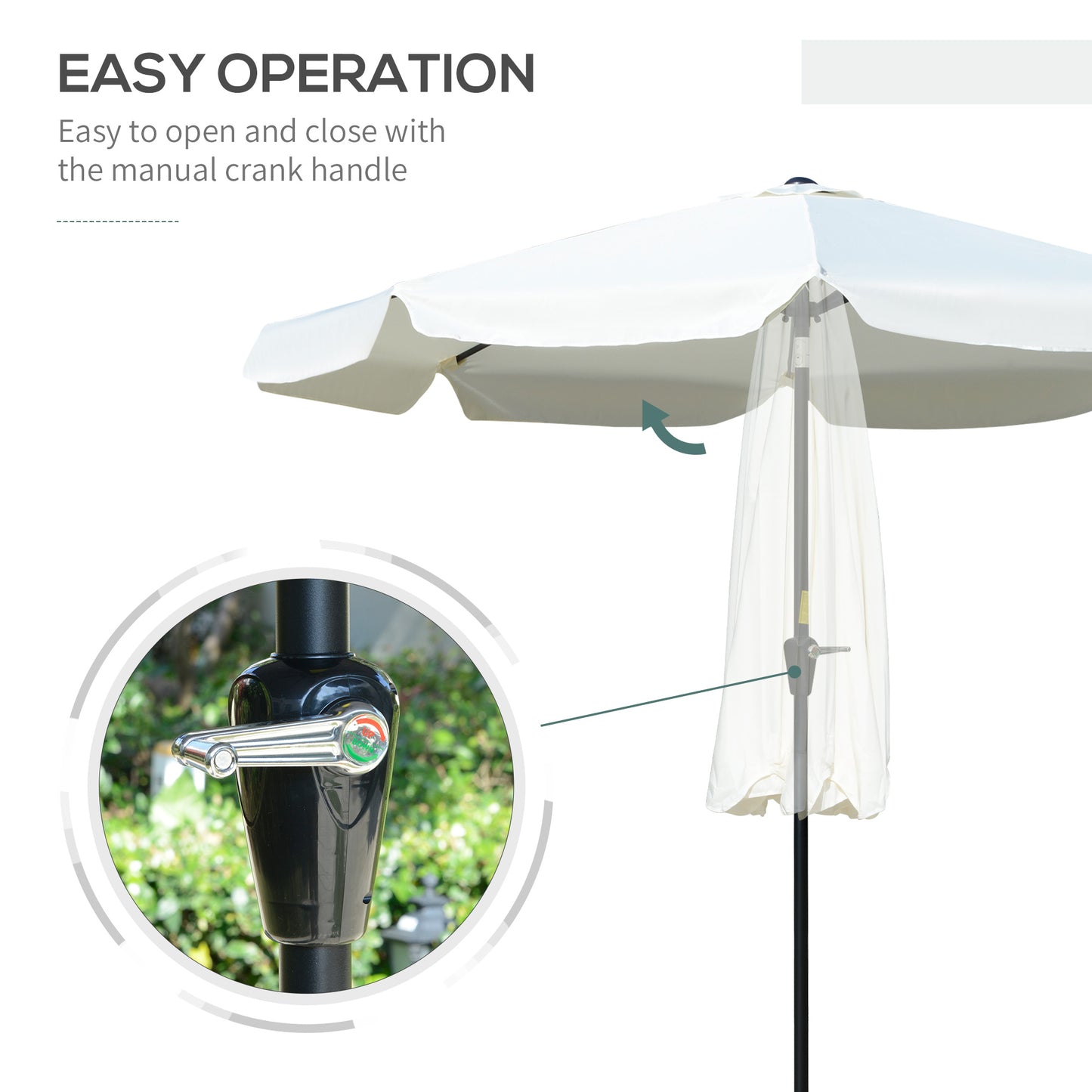 2.7m Patio Parasol Garden Umbrellas with Aluminium Pole