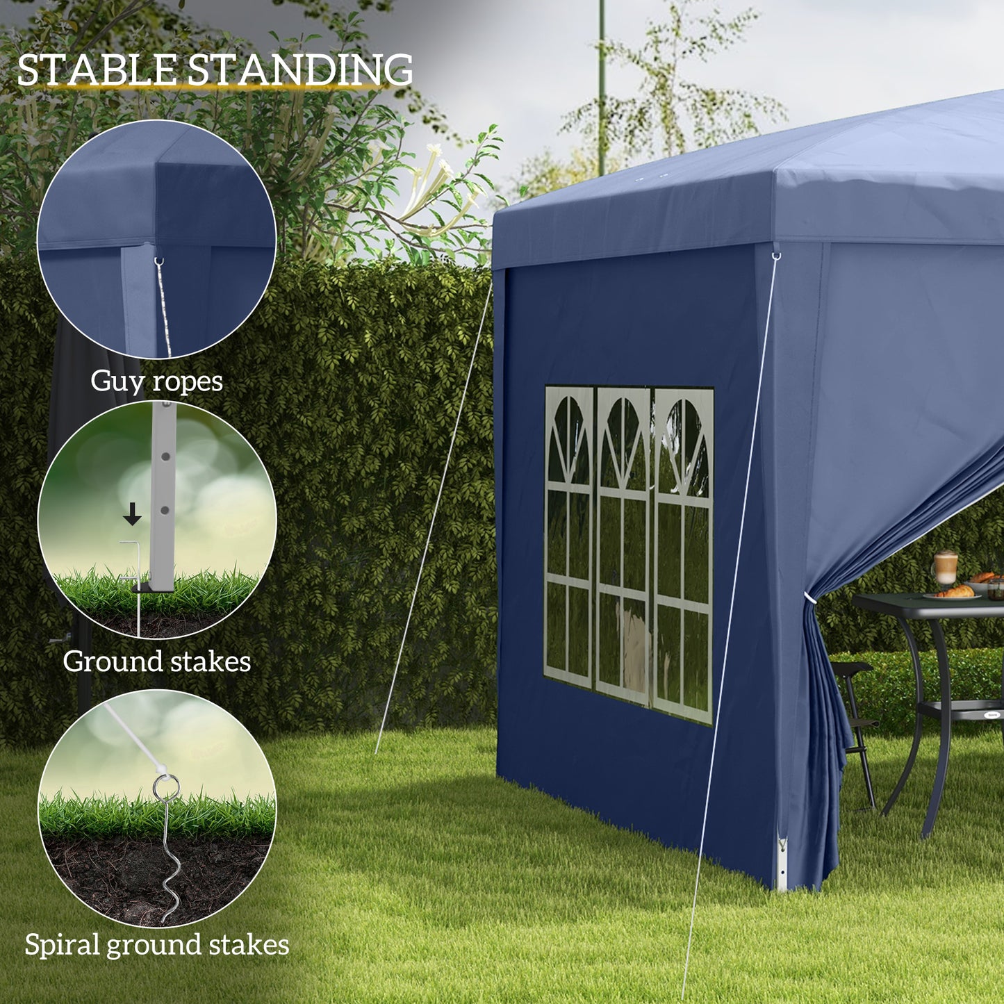 3 x 3 m Garden Pop Up Gazebo, Wedding Party Tent Marquee