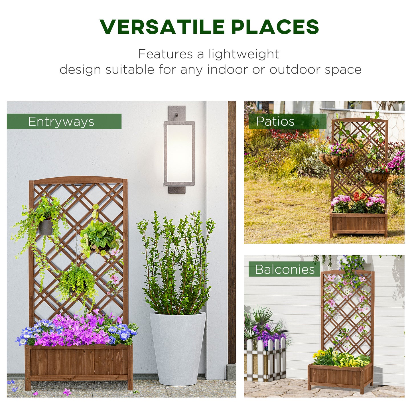Garden Planter with Trellis