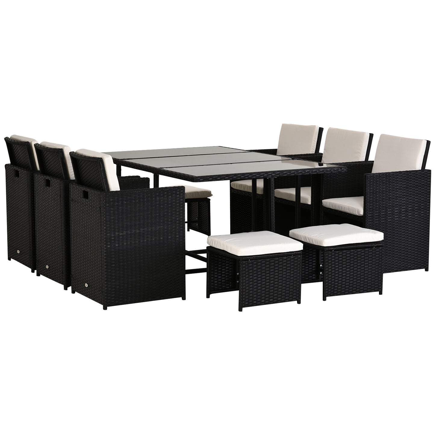 Rattan Dining Set Garden Furniture Patio set 11 PC