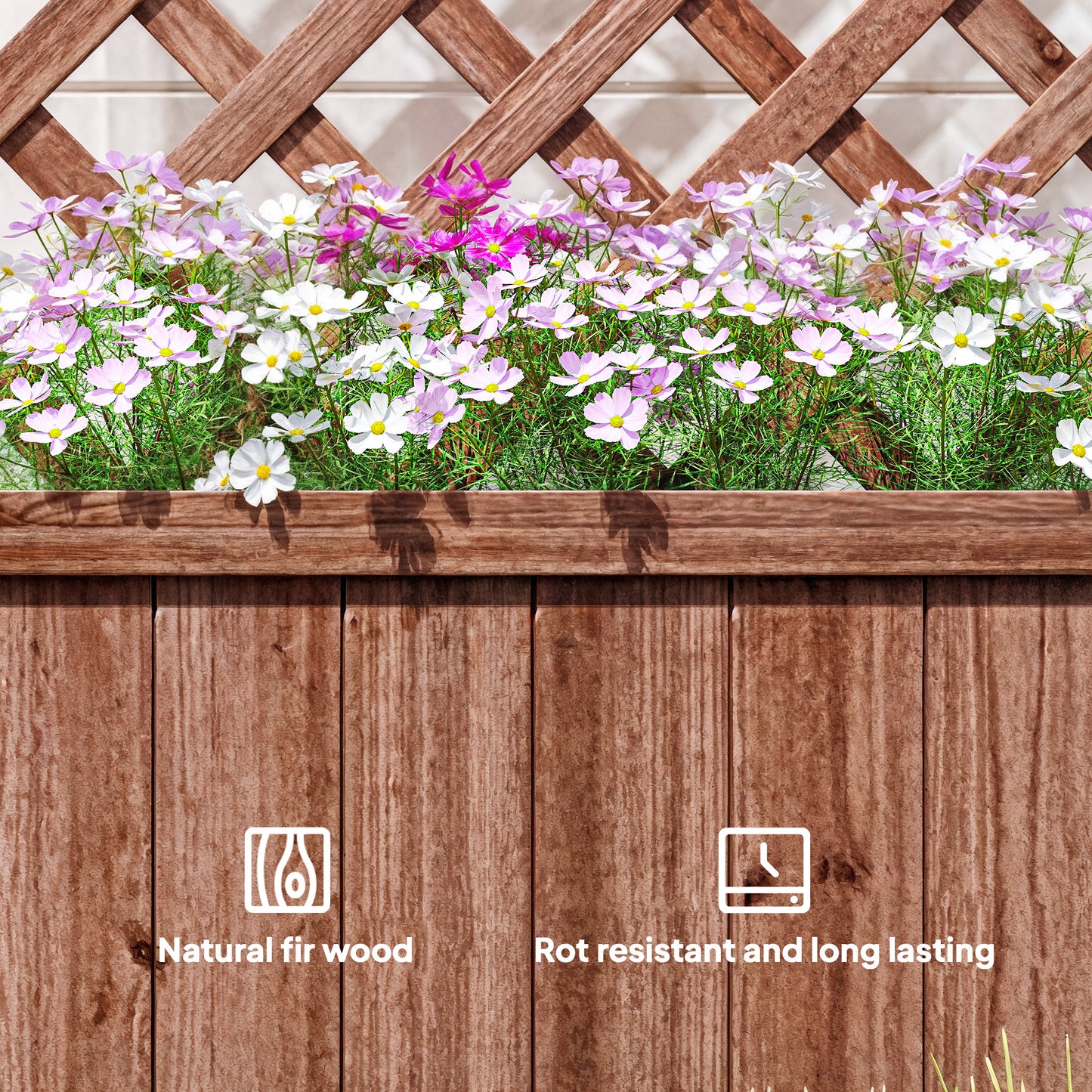 72.5 x 31.5 x 149.5 cm 45L Garden Wooden Pine Trough Planter