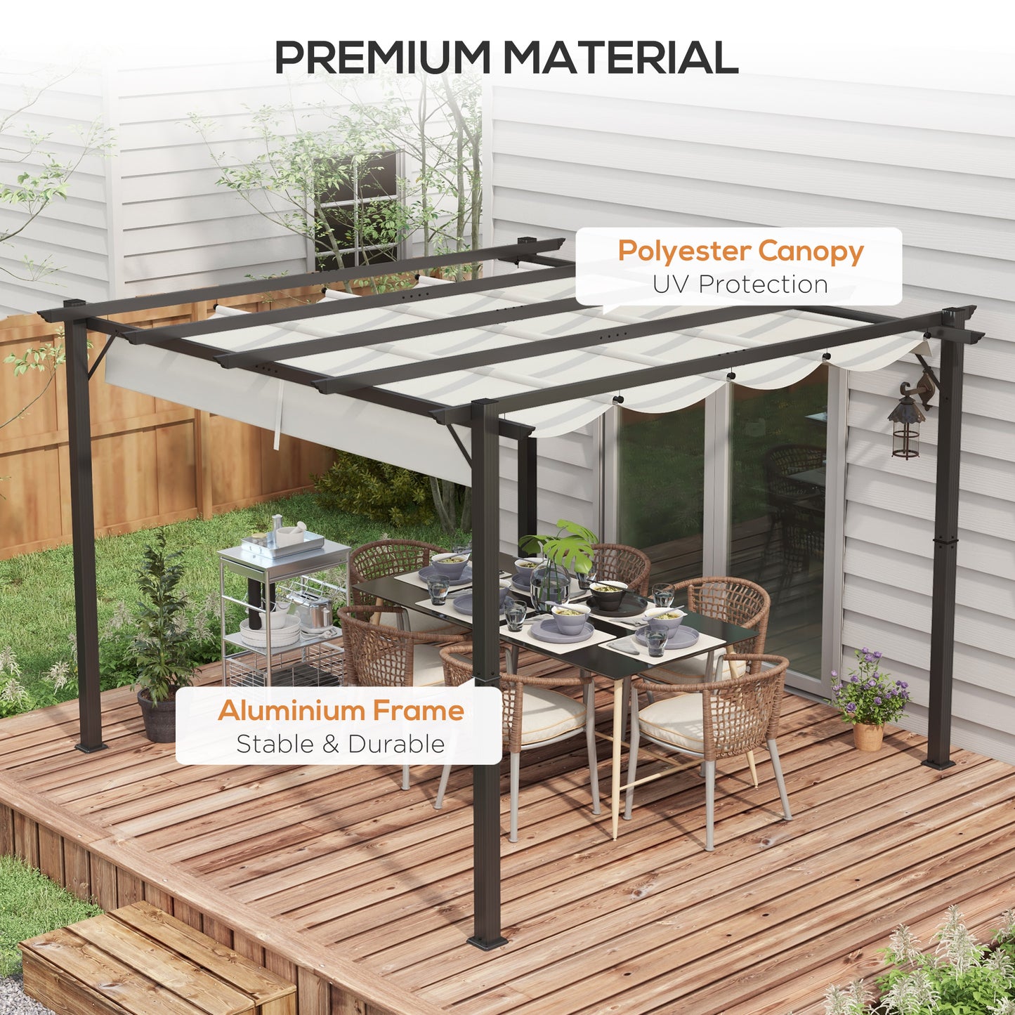 3 x 3(m) Aluminium Pergola Canopy Gazebo Awning Outdoor Garden Sun