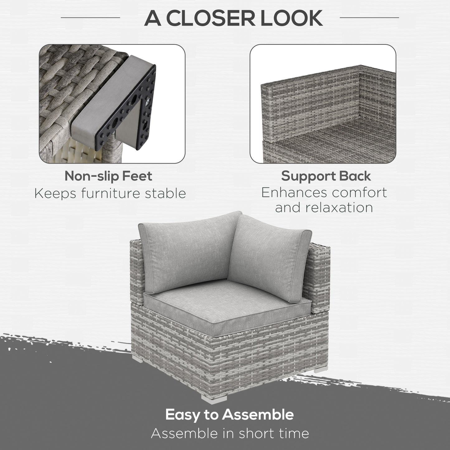 Outdoor PE Rattan Corner Sofa