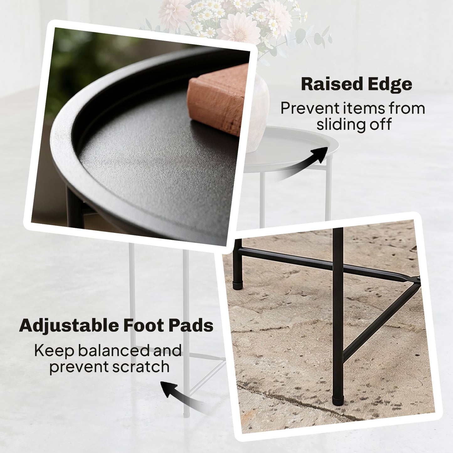 Steel Removable Tray Top Garden Table - Blue