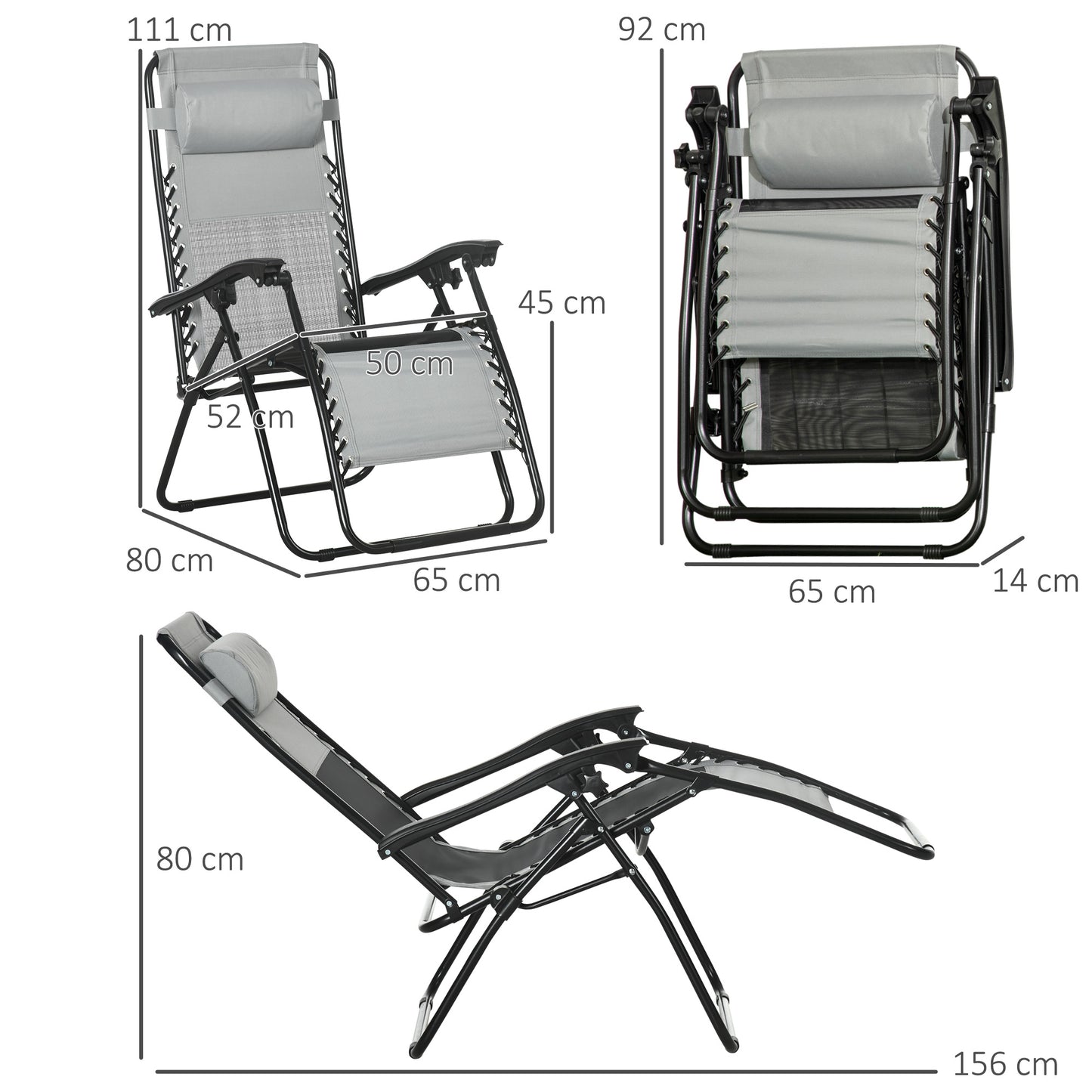 Garden Recliner Chairs Set of 2
