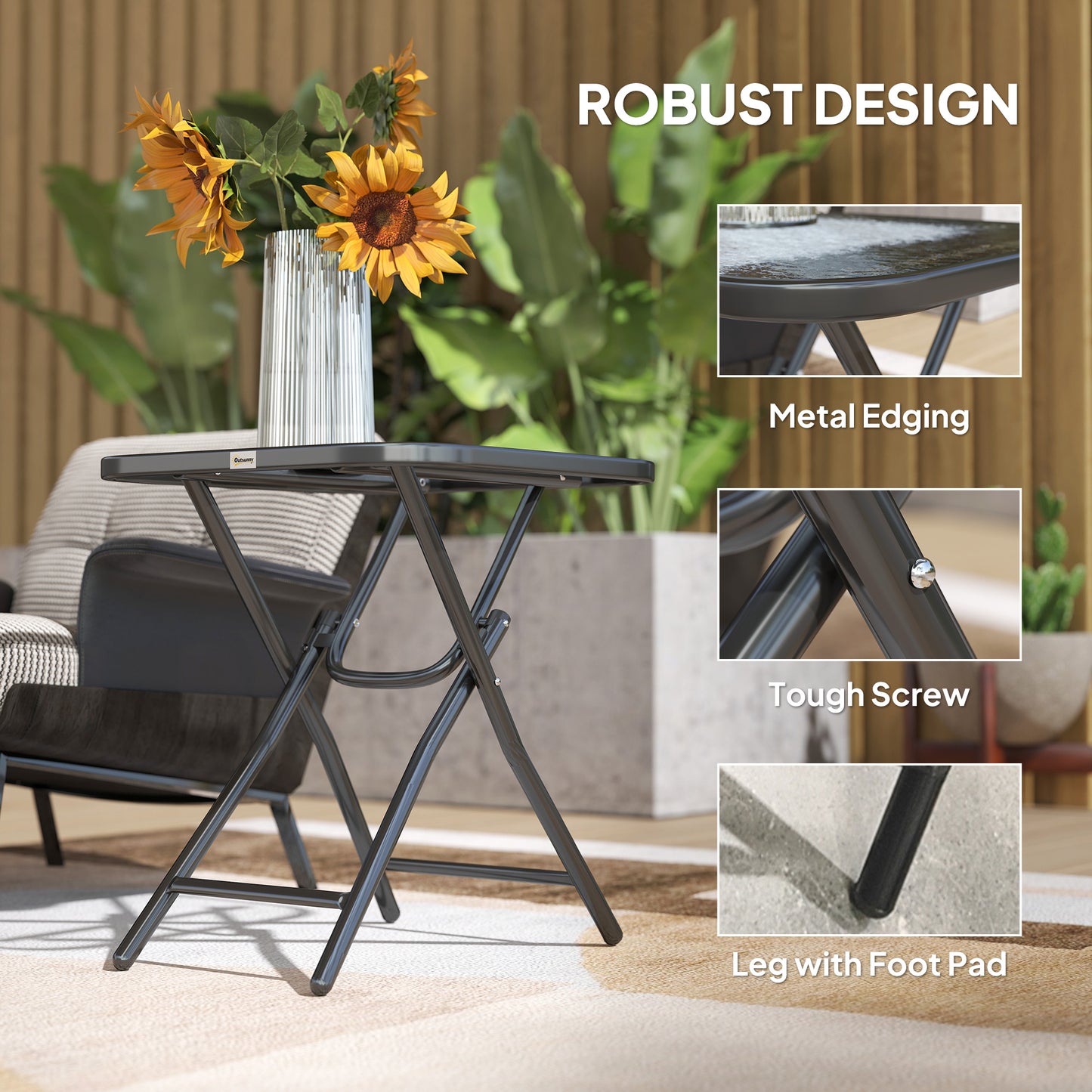 Foldable Garden Table Square Folding Table