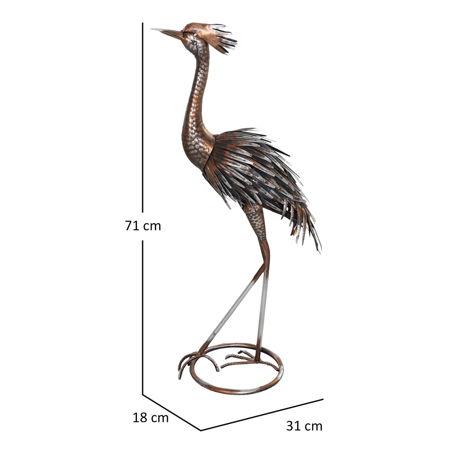 Heron Garden Statue, Standing Garden Ornament