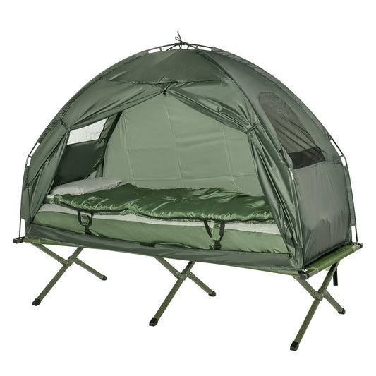 1 person Foldable Camping Tent w/Sleeping Bag Air Mattress Outdoor