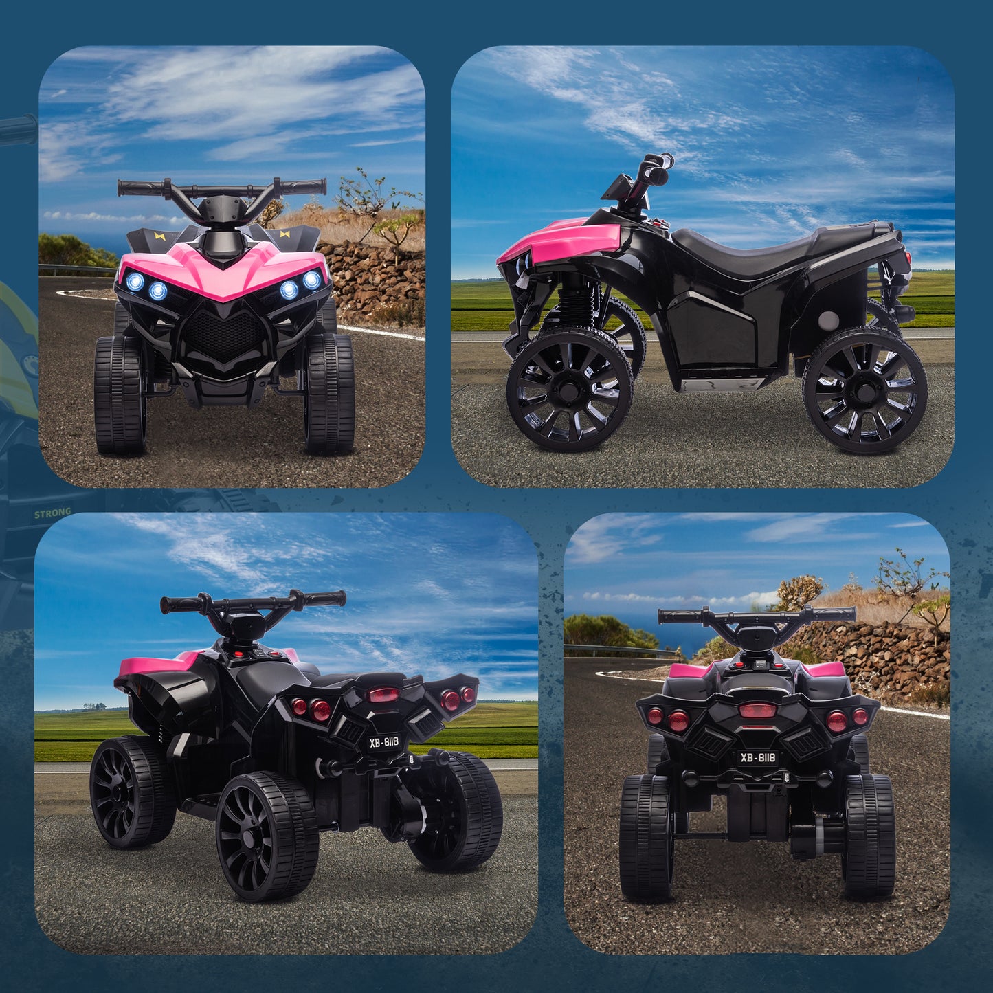 6V Kids ATV, 4 Wheeler Electric Ride on Car with Music