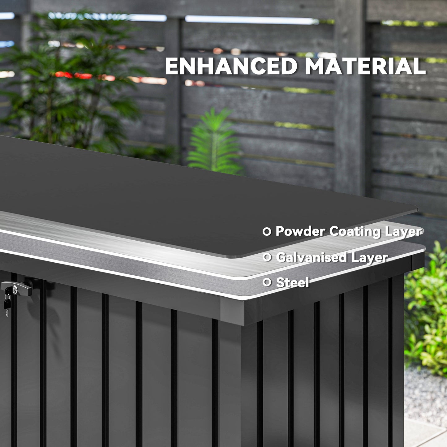 400L Galvanised Steel Garden Storage Box