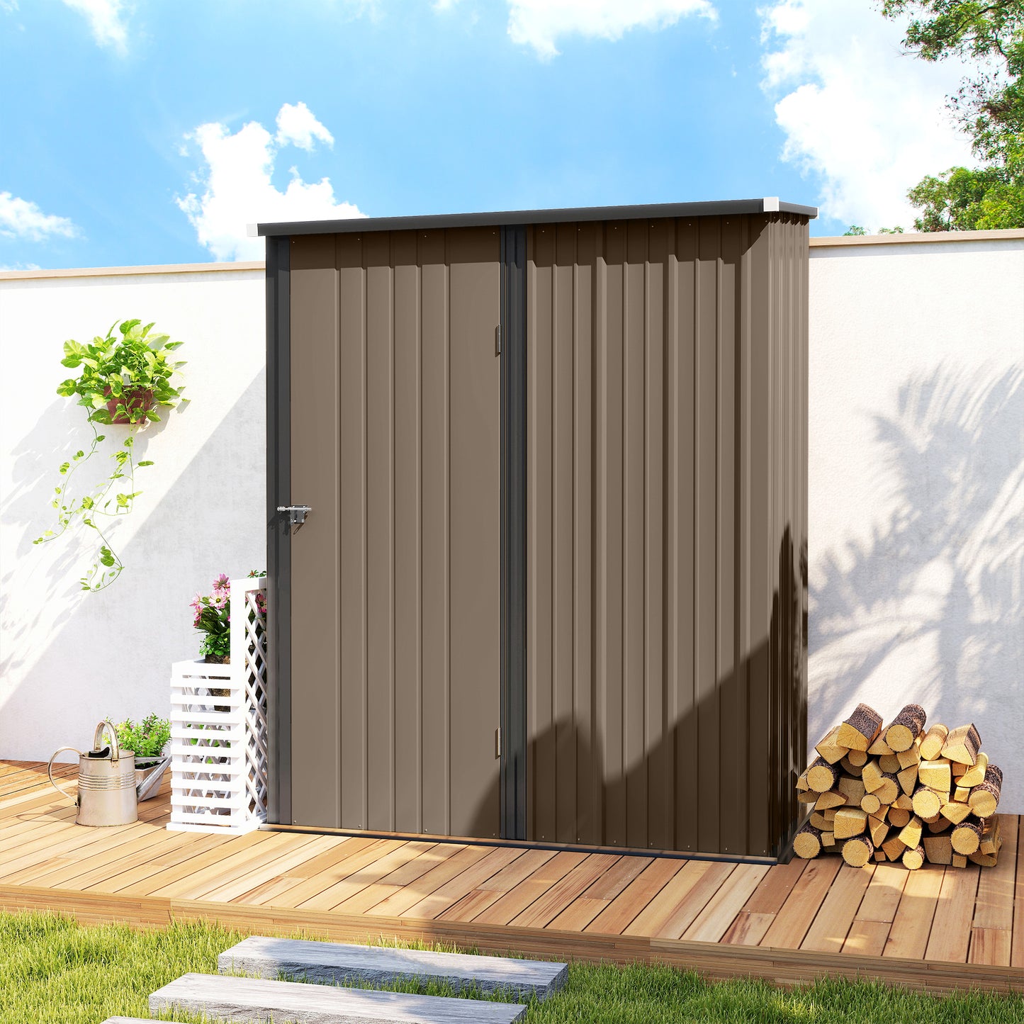 5.3 x 3.1ft Corrugated Steel Garden Shed
