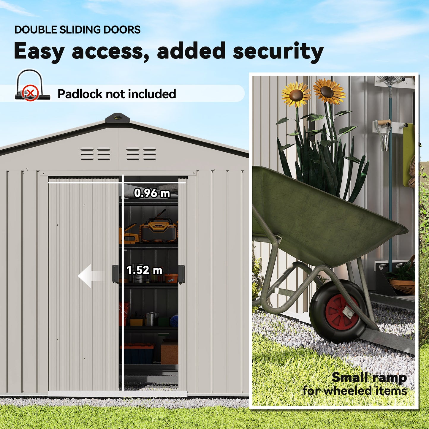 Garden Storage Shed, Metal Outdoor Storage Shed House