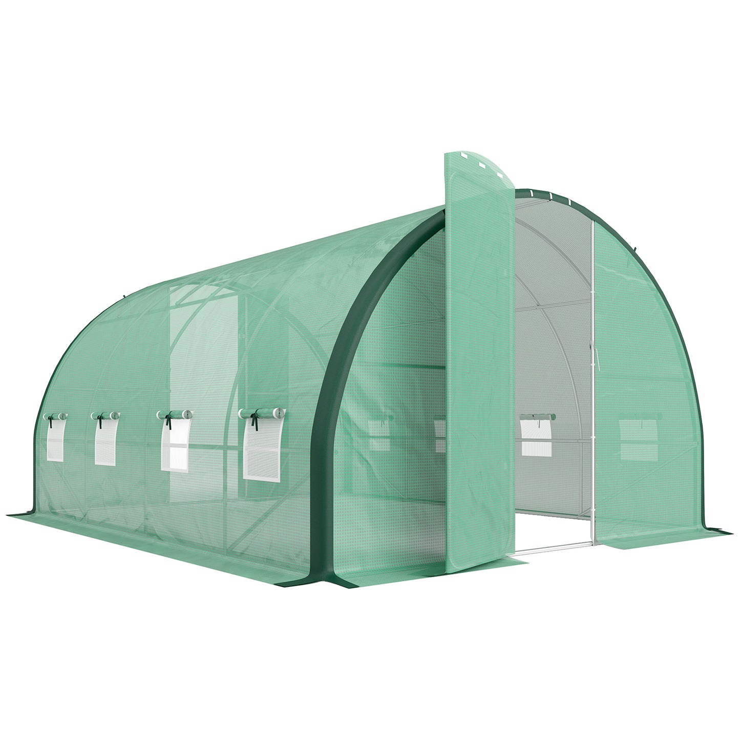 4 x 3 m Polytunnel Greenhouse, with Windows and Doors