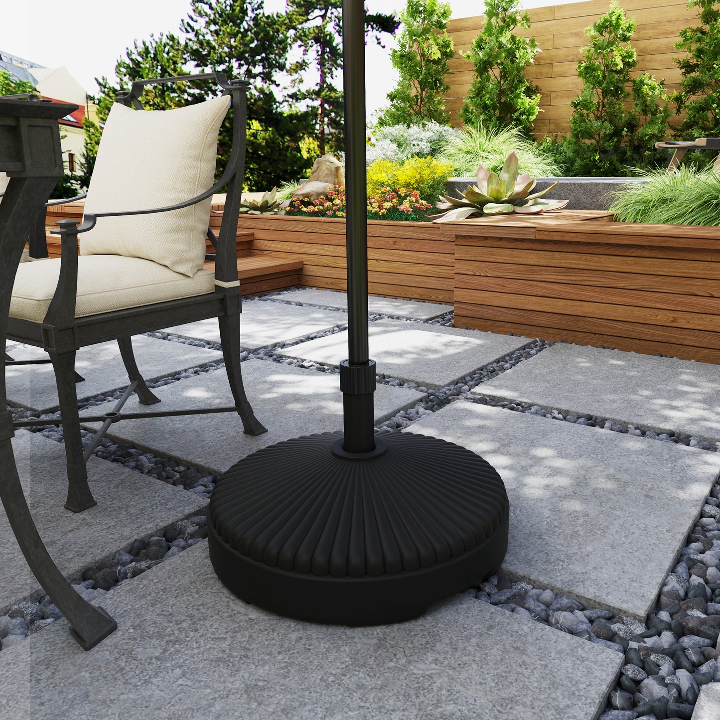 Garden Parasol Base Holder, 28kg Sand Filled, 23kg Water Filled