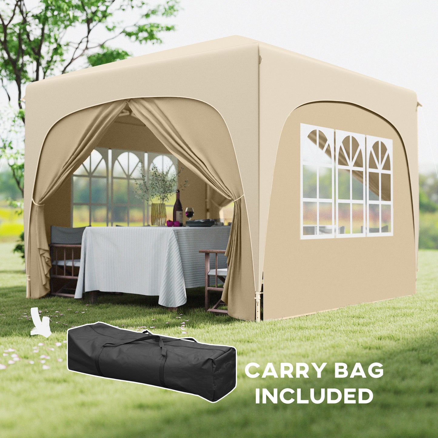 3 x 3m Pop-Up Gazebo Shelter, with Accessories