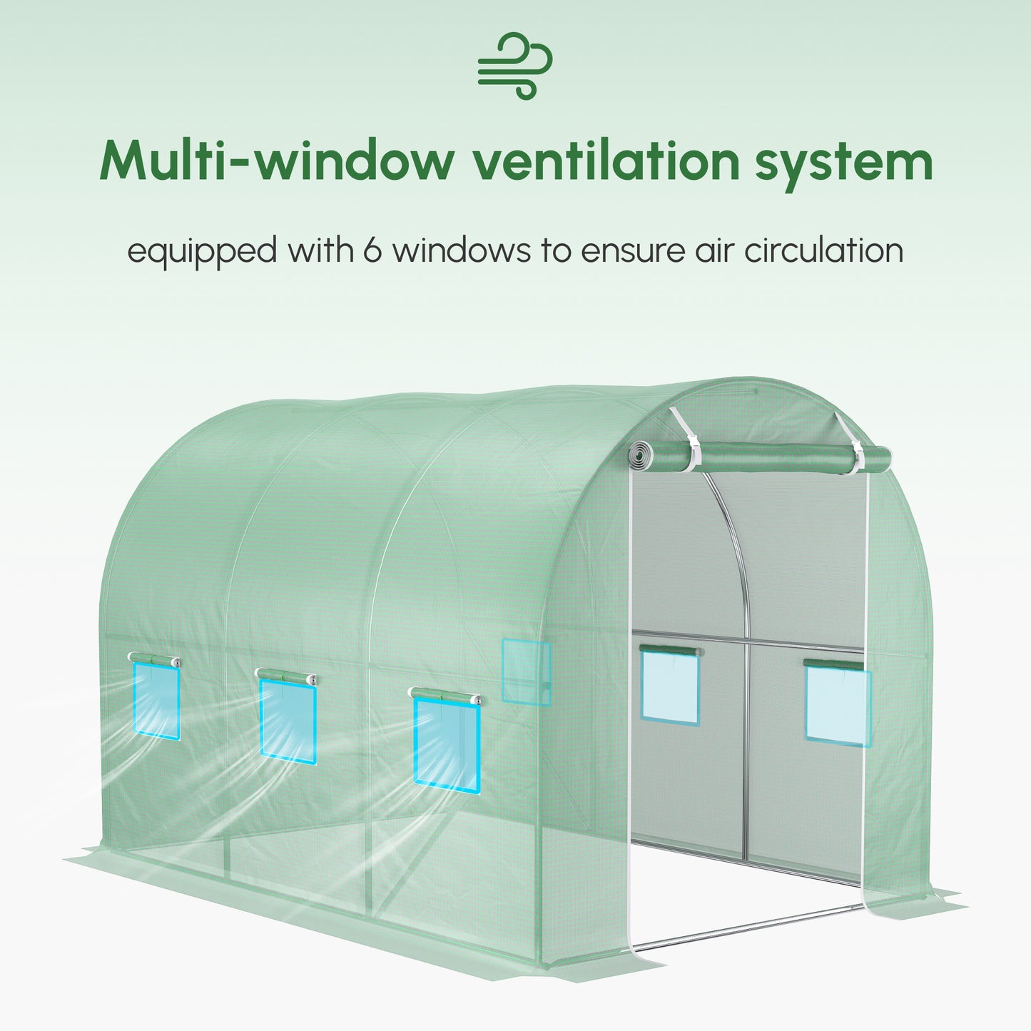 3 x 2 x 2m Greenhouse Replacement Cover ONLY Winter Garden Plant PE