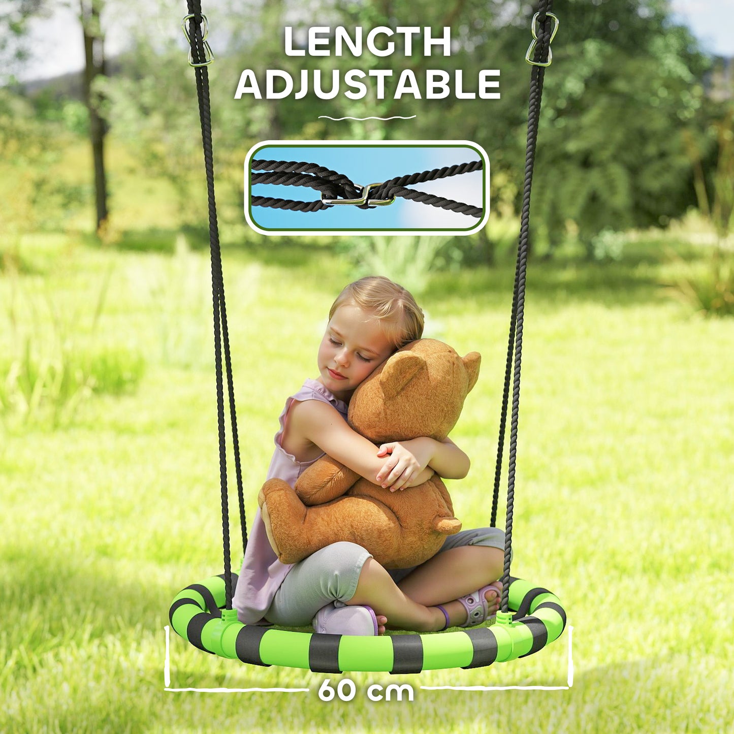60cm Diameter Kid Nest Swing Seat with Height Adjustable Ropes