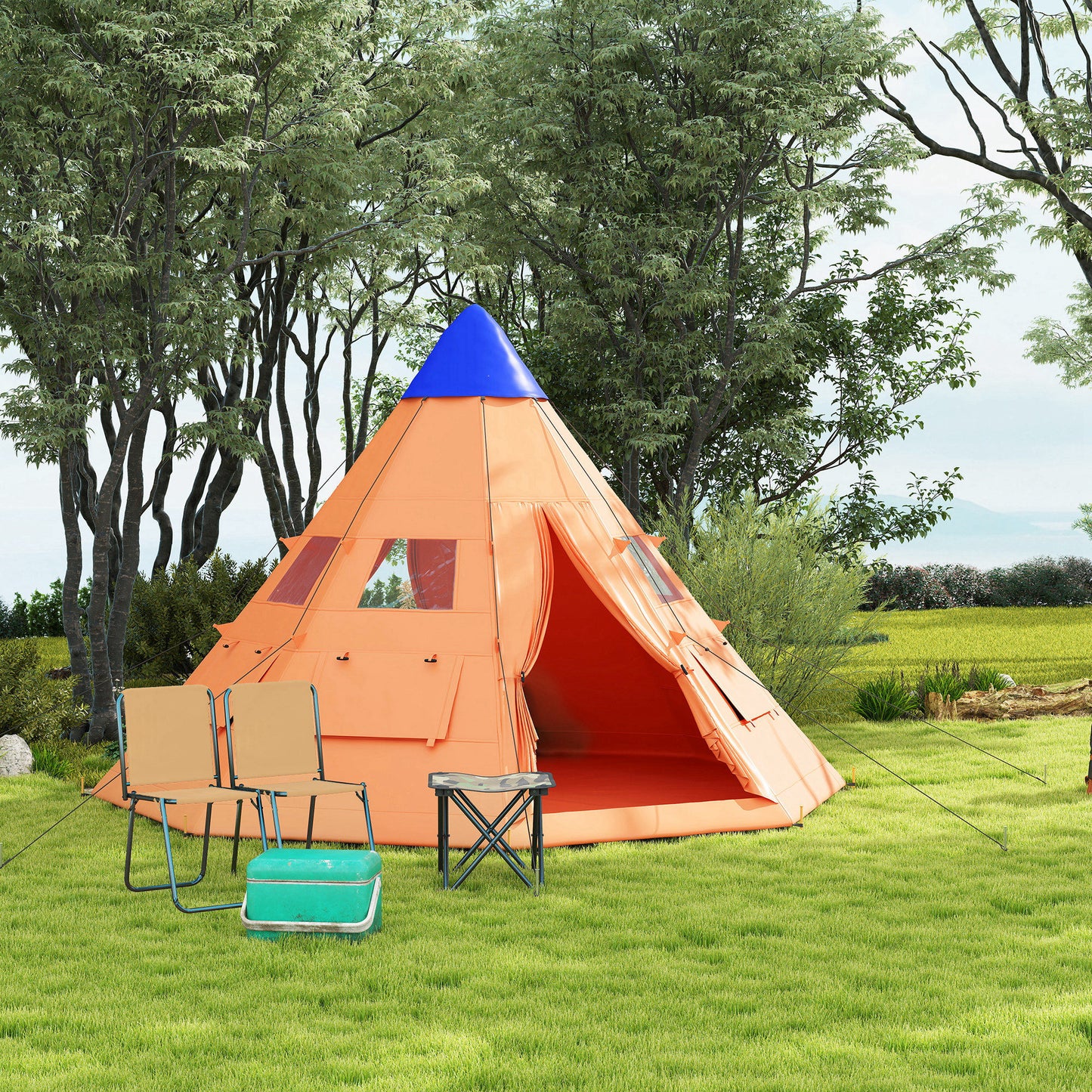 6 Men Tipi Tent with Carry Bag