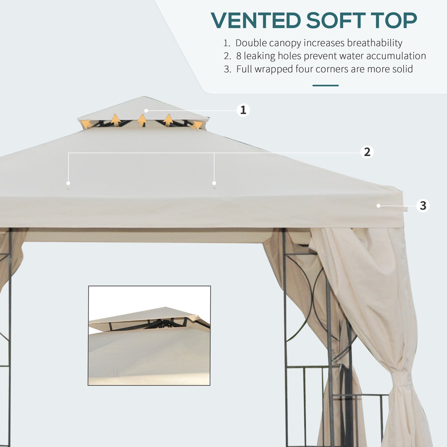 3 x 3 m Garden Gazebo Double Roof Marquee Patio Wedding Party Tent (1)