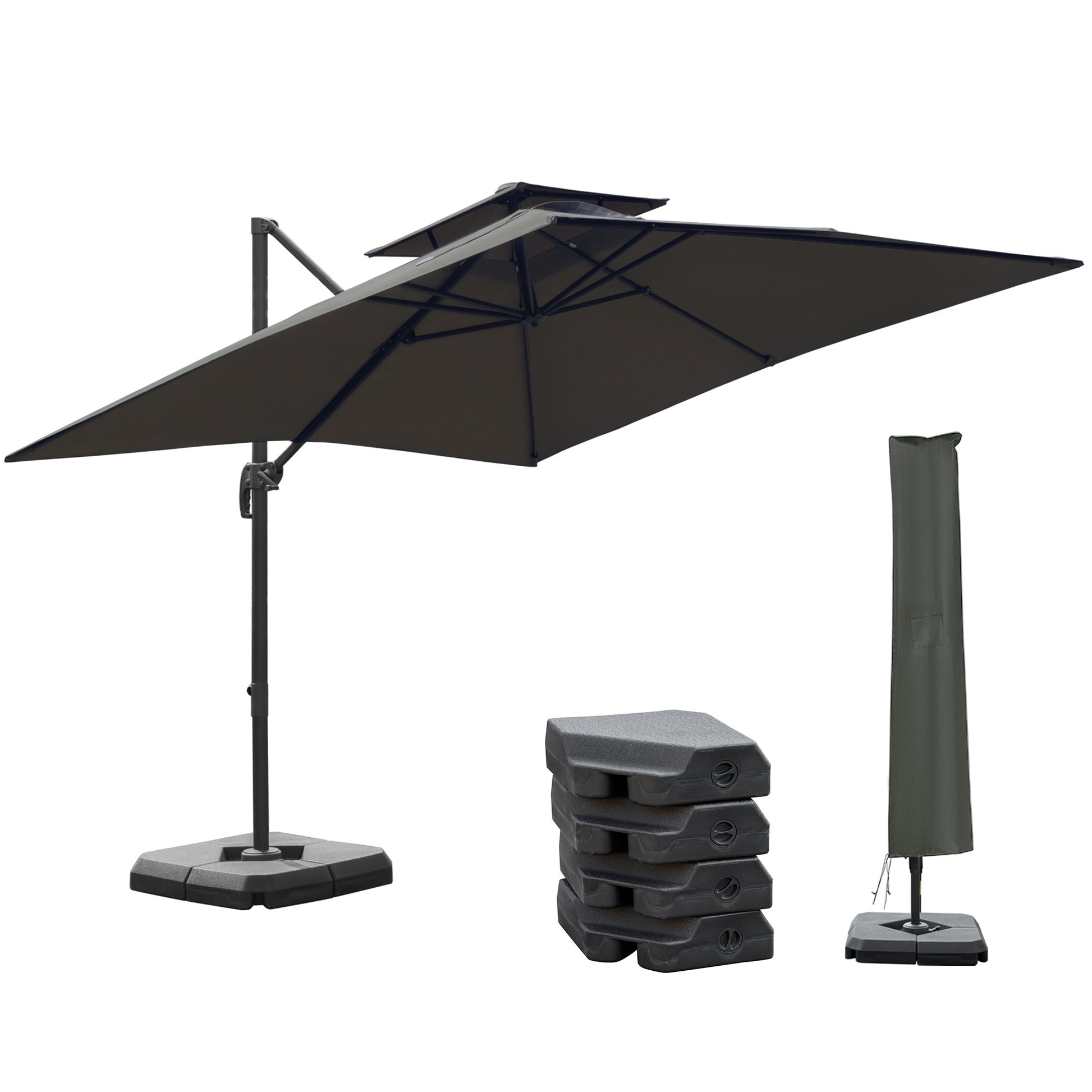 Cantilever Parasol 360 Degree Rotation Angle Adjustment Outdoor
