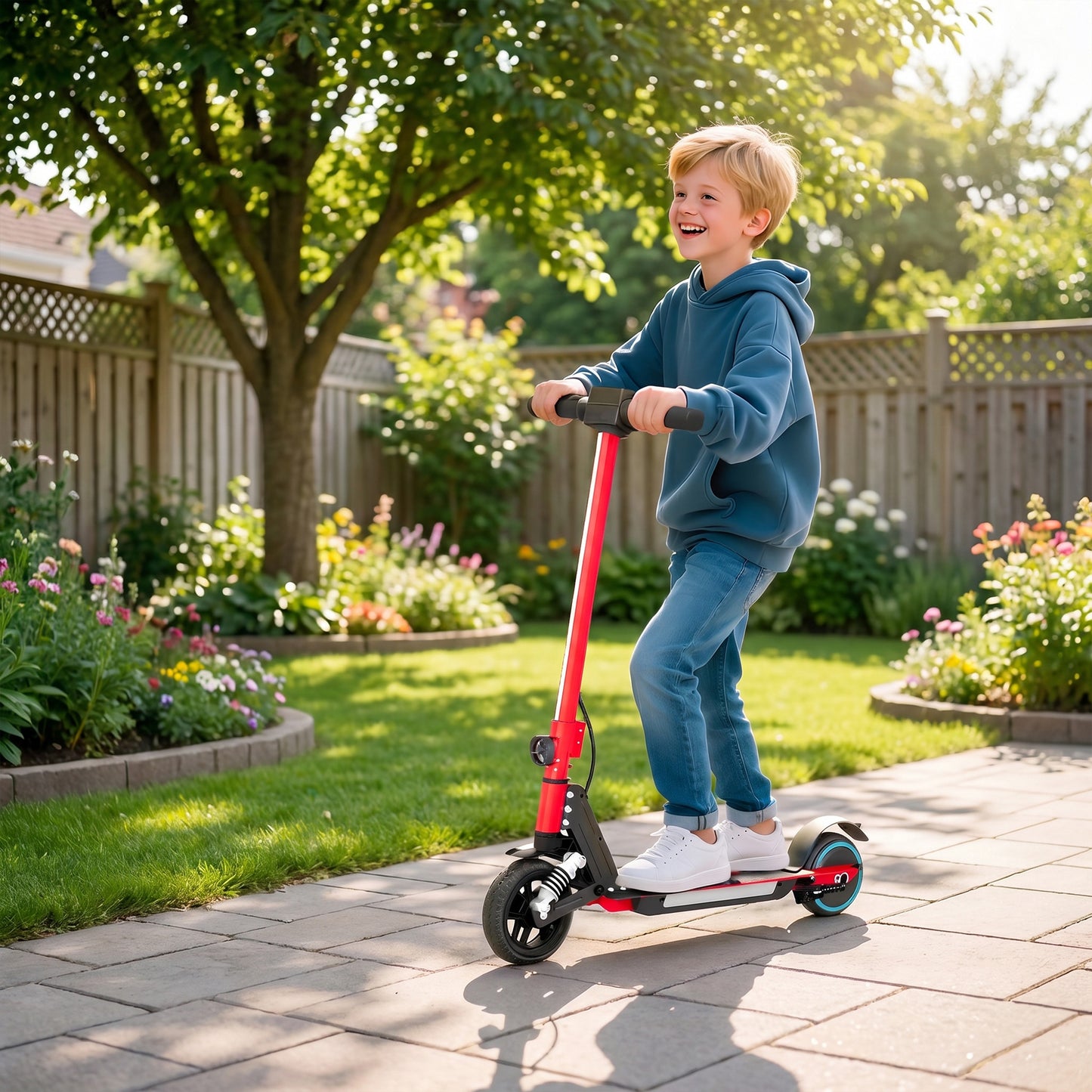 Folding Electric Scooter for Kids, with Dual Brakes