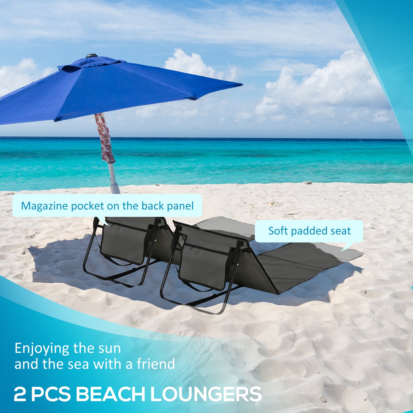 Set of 2 Foldable Garden Beach Chair Mat (1)