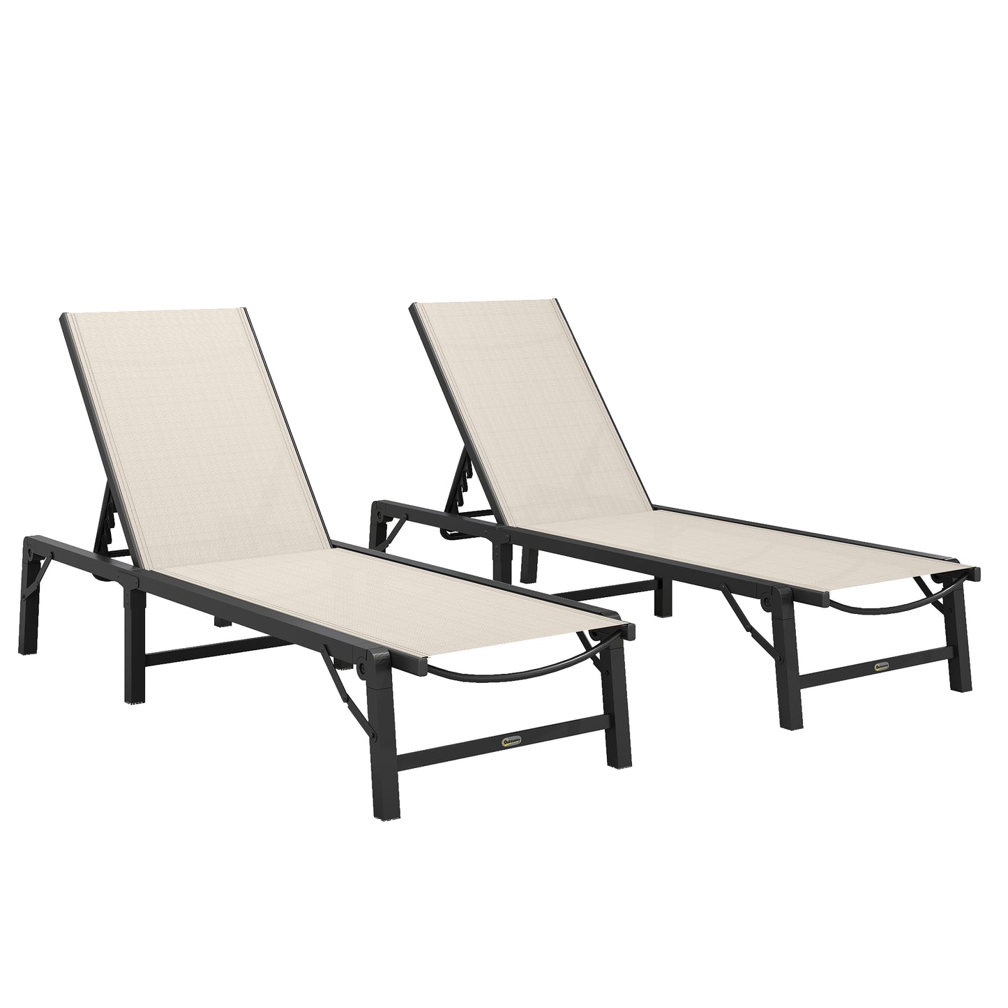 Folding Sun Lounger Set of 2