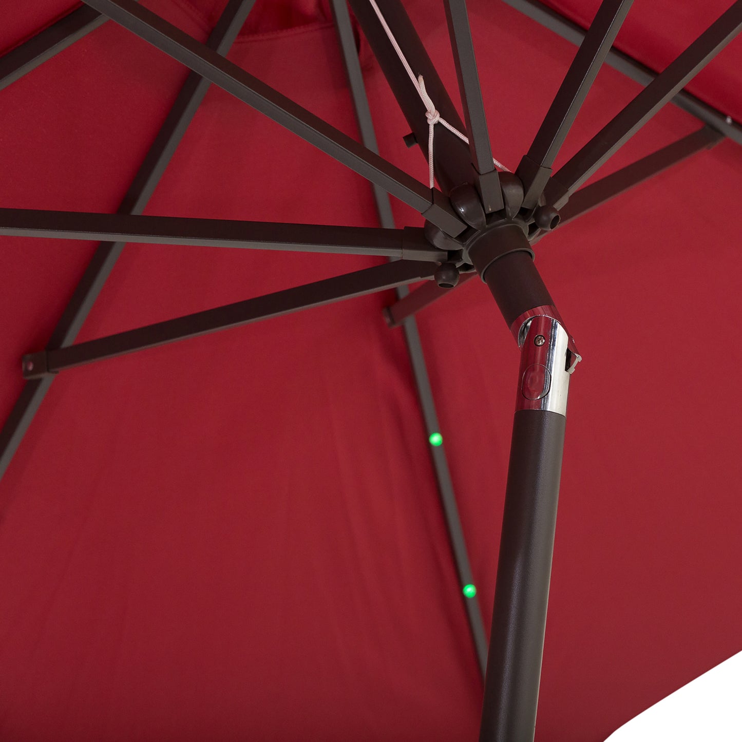 Φ2.7m Garden 24 LED Light Parasol Solar Outdoor Tilt Sun Umbrella